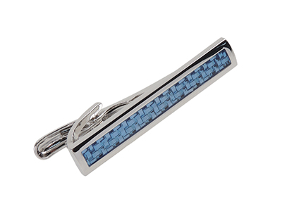 TN-1928R Custom Made Blue Enamel Tie Clips