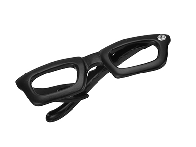 TN-3392E1 Fashion Designer Black Glasses Tie Clip