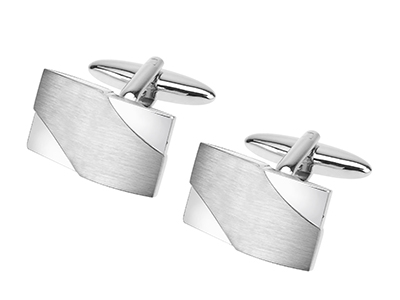 615-18R2 Engravable Polished and Brushed Cufflinks
