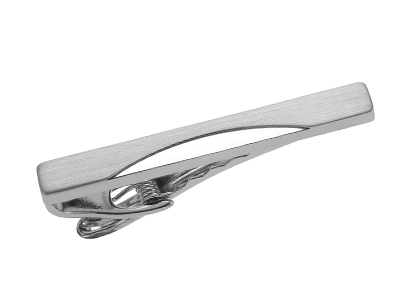 TN-2936R2 Brushed Silver and Polished Tie Clip