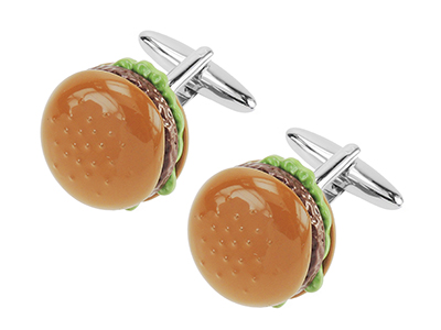 611-10R New Style Large Hamburger Novelty Cufflinks