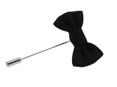 LP53-11R Black Flower Bow Tie Lapel Pins