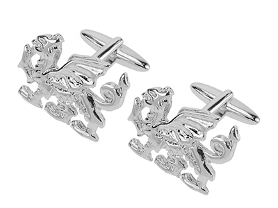 1861-3R Silver Welsh Dragon Cufflinks