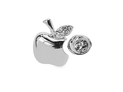 TP1-20R Silver Fashion Crystal Apple Suit Lapel Pins