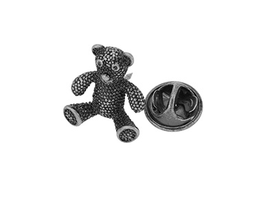 TP1-14 Metal Crystal Teddy Bear Suits Lapel Pin