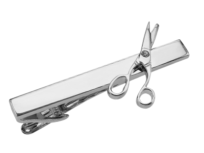 TTN-283R Silver Crystal Scissors Novelty Tie Clips