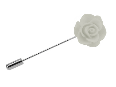 TN-2099R White Rose Boutonniere Lapel Flower Pins