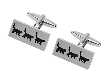 651-21R1 Fashion Black Cat Animal Cufflinks