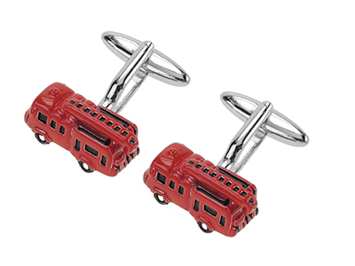 1861-21R Red Enamel Fire Fighting Truck Firefighter Cufflinks