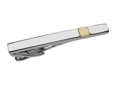 TN-2336RG2 Silver With Brush Gold Metal Tie Bar