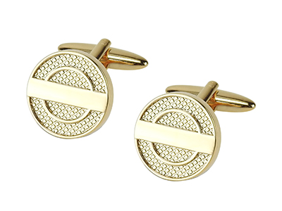 669-17G Gold Classic Round Cufflinks