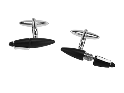 230-19R High End Black Enamel Paint Pen Cufflinks