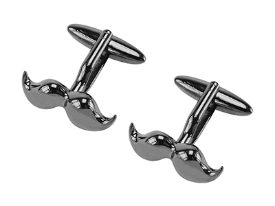 1500-14GM Novelty Metal Moustache Cufflinks