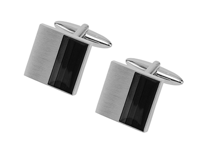 651-23R1 Gradient Black Enamel Cufflinks