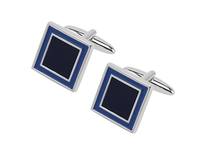 655-7R Navy Blue Tonal Enamel Cufflinks