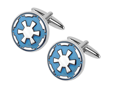 654-9R Round Blue Custom Enamel Cufflinks