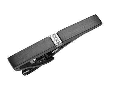 TN-3172GMR1 Brush Gunmetal with Silver Insert Tie Bar Clip
