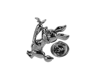 TP1-11GM Brass Metal Silver Rabbit Lapel Pin