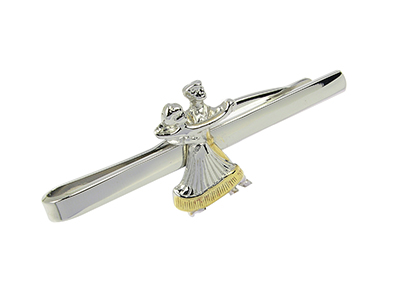 T18662RG Silver Two Tone Dancing Tie Clip