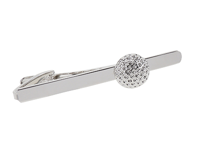 TN-2158R Silver Golf Ball Novelty Sports Tie Clip