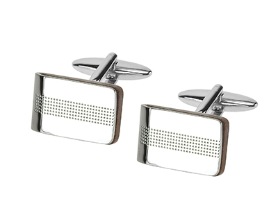 668-14R Custom Metal Stone Plated Cufflinks