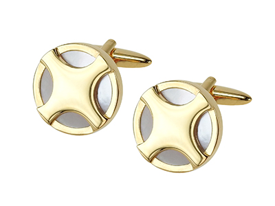 668-21G  Gold Blank Cufflinks