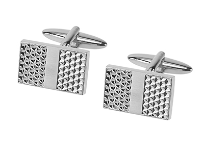 668-22R2 Silver Classic Cufflinks