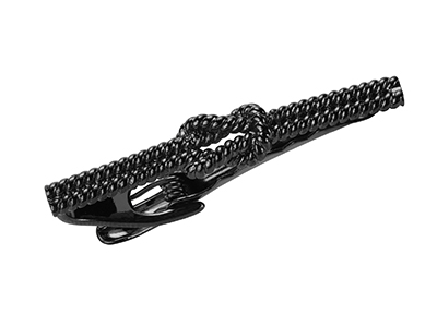 TN-3389GM Spiral Shape Black Gunmetal Tie Clasp