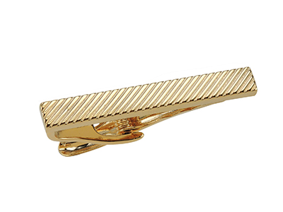 TN-3143G Gold Diagonal Striped Tie Bars