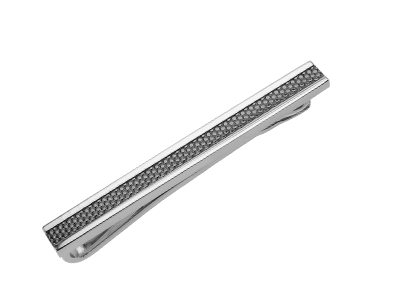 TN-3000RGM Gunmetal Grid Silver Black Tie Clips