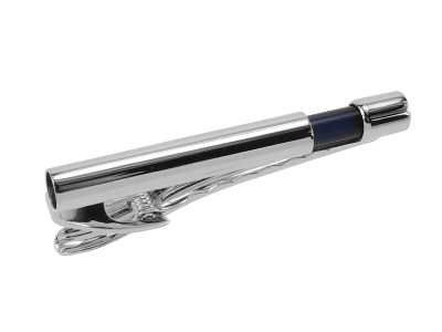 TN-2419R Elegant Silver Blue Catseye Tie Bars