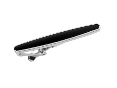 TN-79R Flat Black Plastic Oval Tie Clips