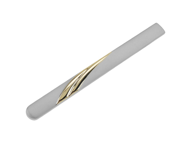 T32856RG1 Silver and Gold Repp Striped Tie Bar Clips