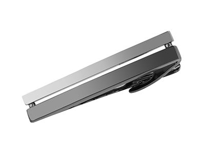 TN-2904GMR Gunmetal and Silver Split Bars Tie Clips