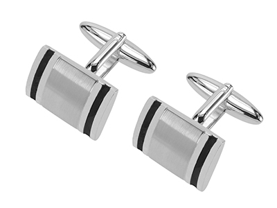 623-12R2 K33 Dark Blue Enamel Rectangular Cufflinks