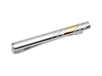 TN-2496RG Silver and Gold Two Tone Tie Clip