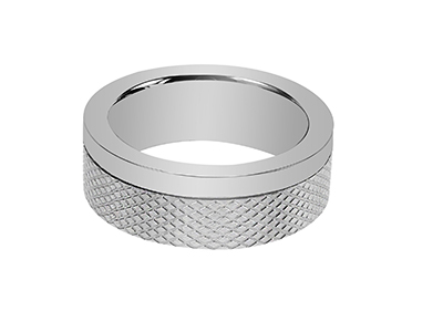 R7-COM-06 Stainless Steel Diamond Texture Ring