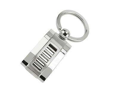 SSK0001R2 Stainless Steel Cut Out Stripes Keychain