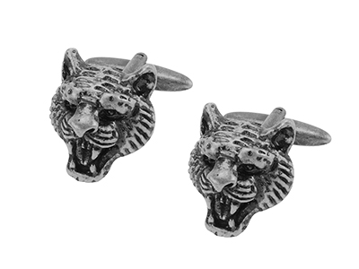 666-3SA Antique Animal Tiger Cufflinks