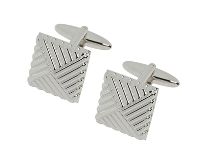 610-6R Silver Classic Square Men Cufflinks