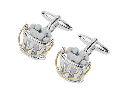 614-24RG Novelty Custom White Cufflinks