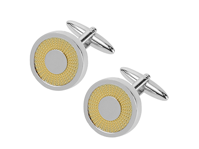 624-21R Morden Silver Round Men Cufflinks