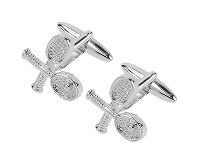 1862-15R Crossed Tennis Racquet Cufflinks