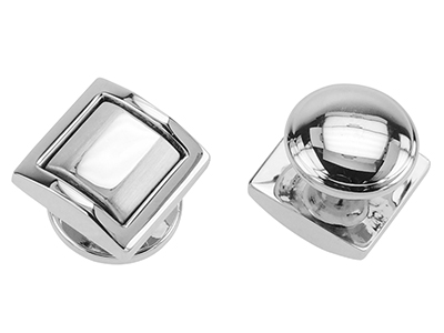 ST234-24R2 Faceted Rhodium Plated Studs