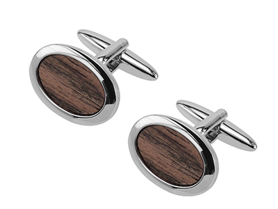 TN-150R Shiny Classic Wood Cufflinks