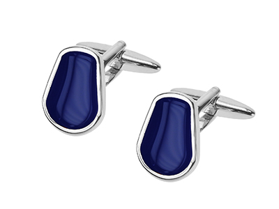 671-21R Blue Epoxy Men Cufflinks