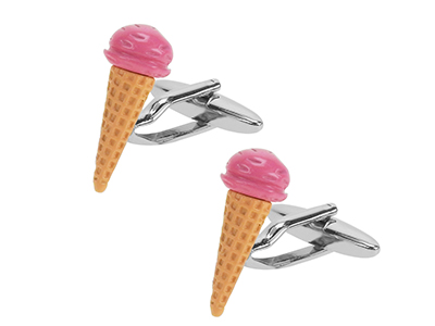 669-10R Chocolate Ice Cream Cone Cufflinks