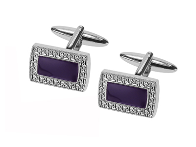 669-24R Elegant Design Purple Men Cufflinks