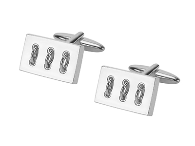 670-15R Silver Plated Cufflinks