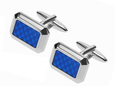 262-19R Blue Epoxy Men Cufflinks